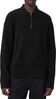 AllSaints Jakob Wool & Alpaca Blend Polo Sweater