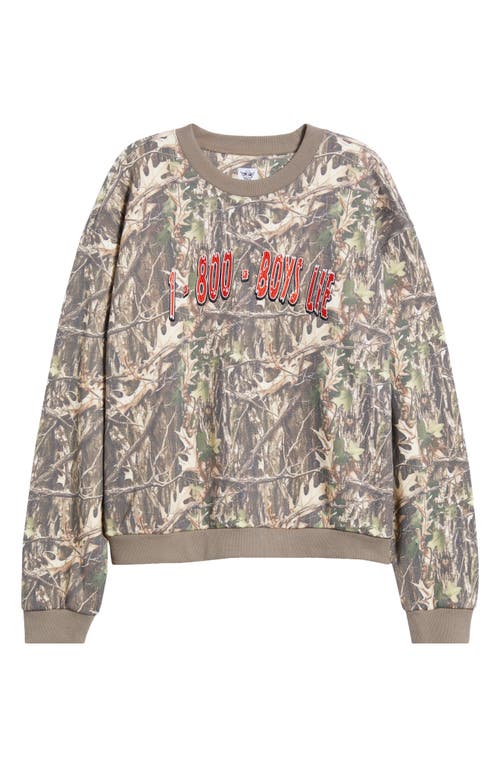 Boys Lie Kara 1-800-manhunt Camo Cotton Blend Sweatshirt In Gold