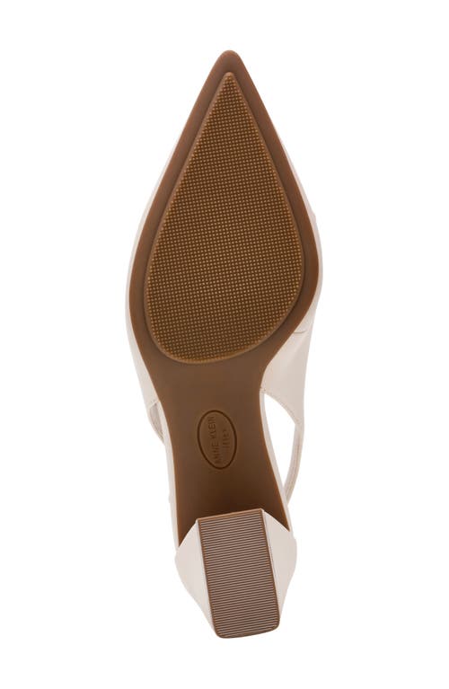 Anne Klein Royce Slingback Pointed Toe Pump In White