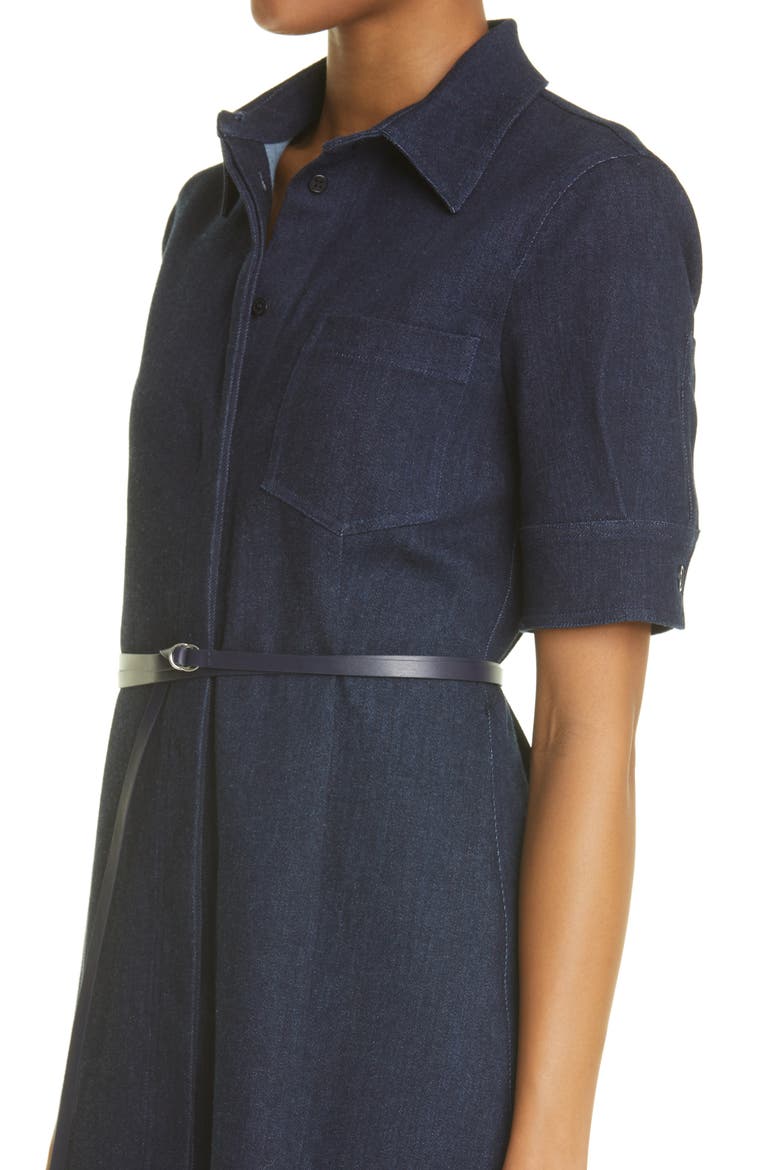 Kieran Belted Denim Serge Midi Shirtdress, Alternate, color, BERRY BLUE