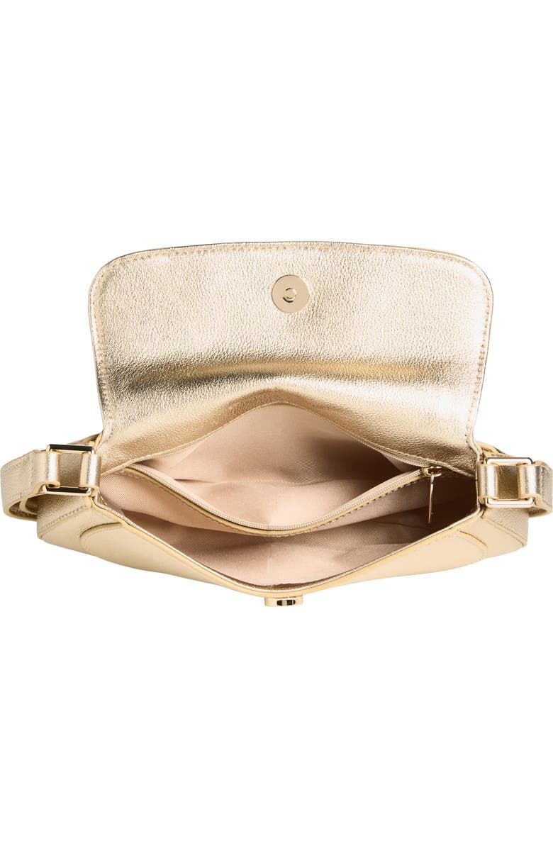 Sam Edelman Loraine Metallic Leather Shoulder Bag, Alternate, color, Gold
