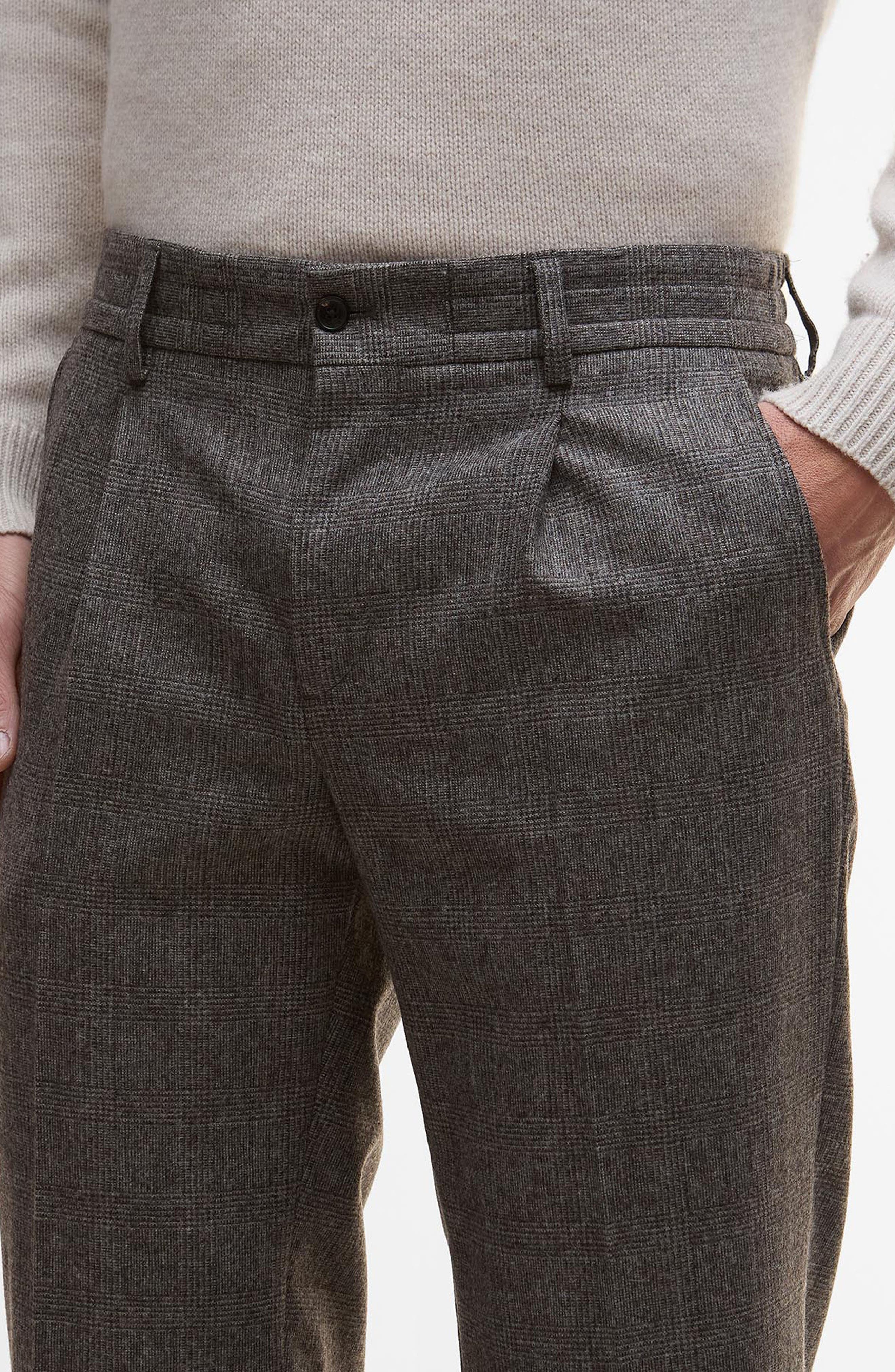Barbour Kensington Pleated Glen Check Wool Blend Flannel Suit Pants ...