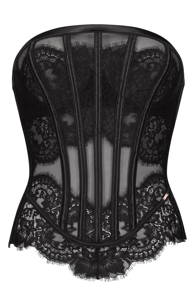 Hunkemöller Chalice Mesh & Lace Bustier, Main, color, 