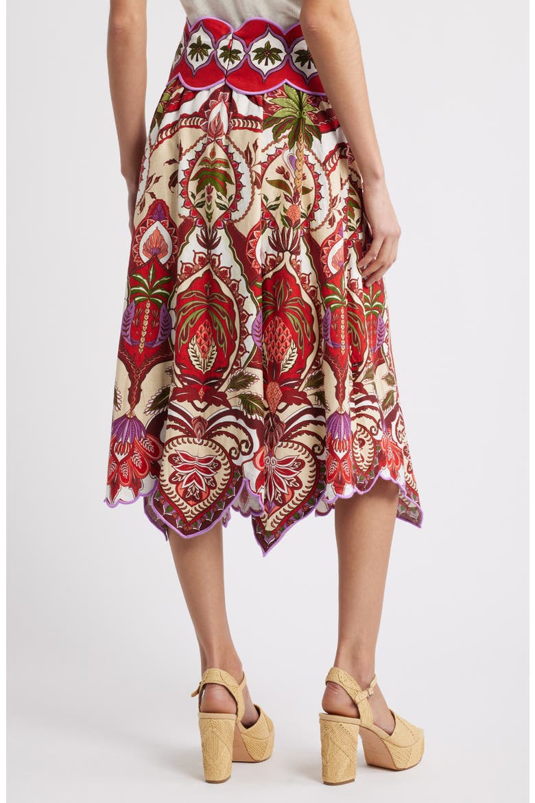Odara Scallop Midi Skirt, Alternate, color, RED