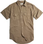 Rowan Leeds Cotton Gauze Short Sleeve Button-Up Shirt