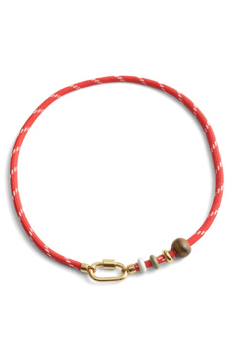Semiprecious Carabiner Paracord Necklace