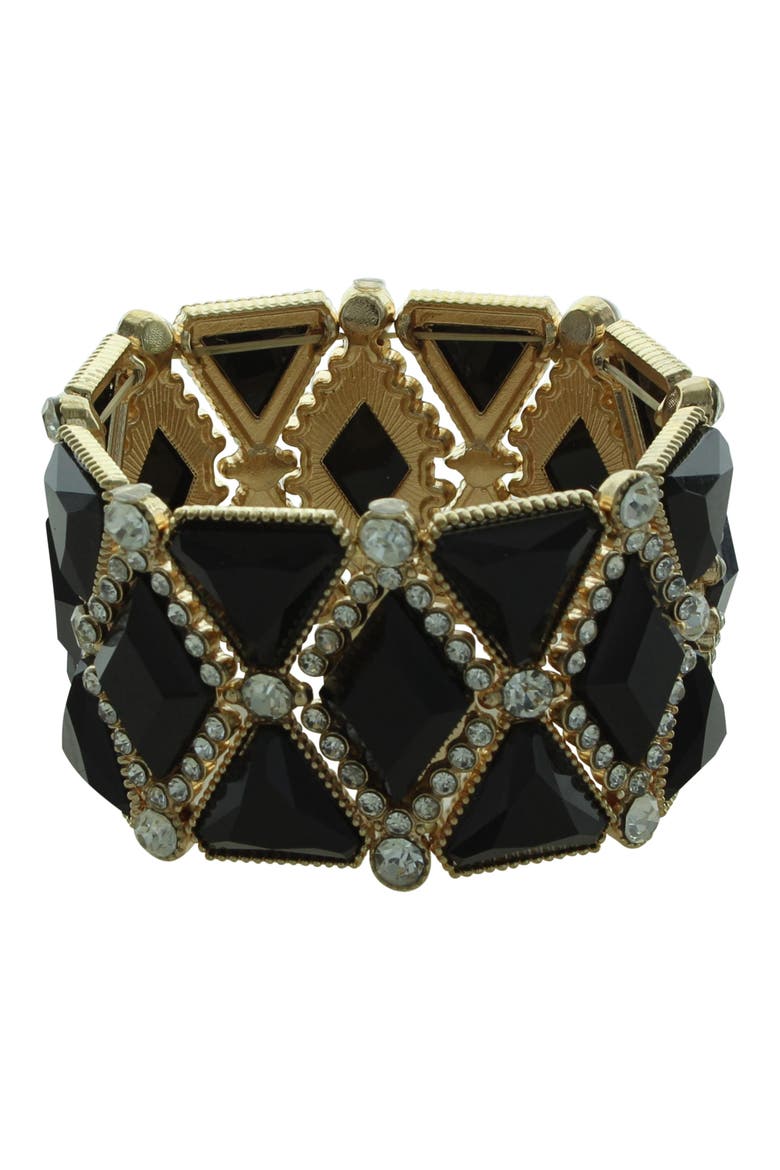 Danni Crystal Stretch Bracelet, Main, color, GOLD / BLACK