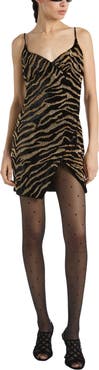 Balmain Velvet Dress with Tiger Embroidery