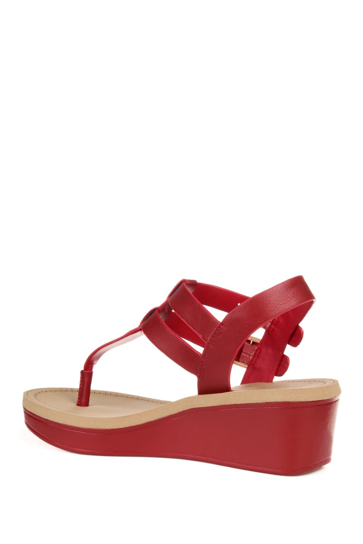 JOURNEE Bianca Wedge Sandal, Alternate, color, RED