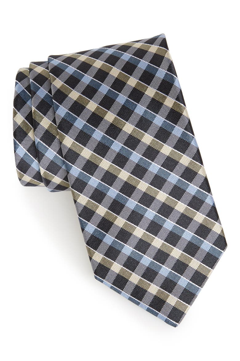 Woven Silk Tie, Main, color, YELLOW