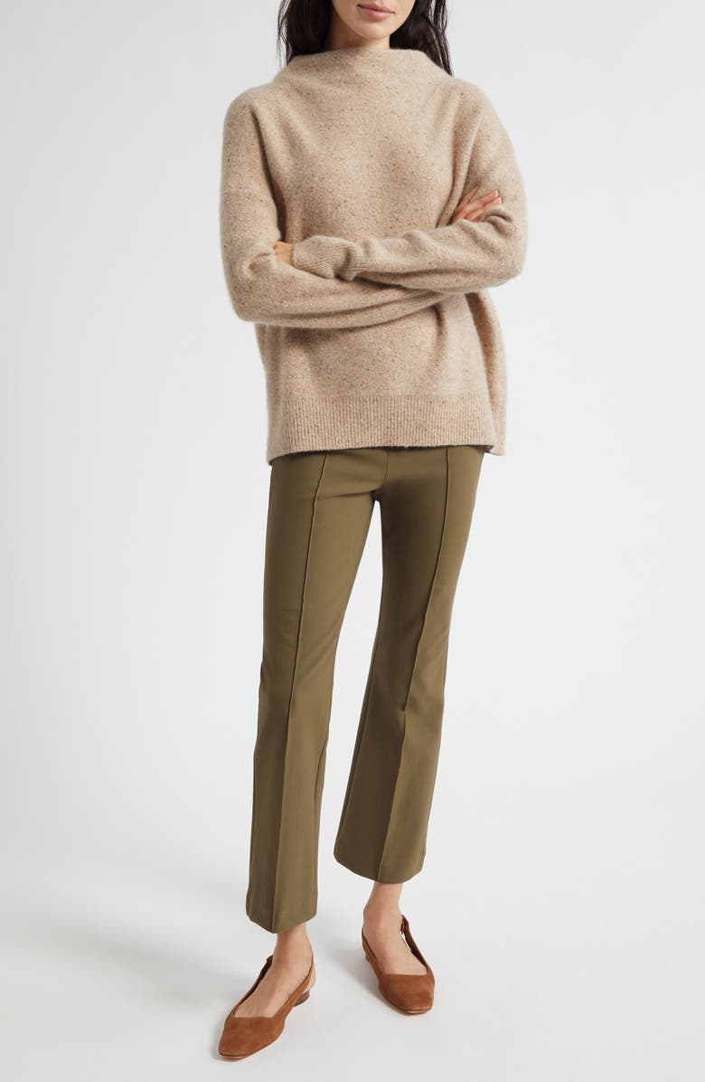 Vince Donegal Funnel Neck Cashmere Sweater, Alternate, color, Heather Oat Donegal