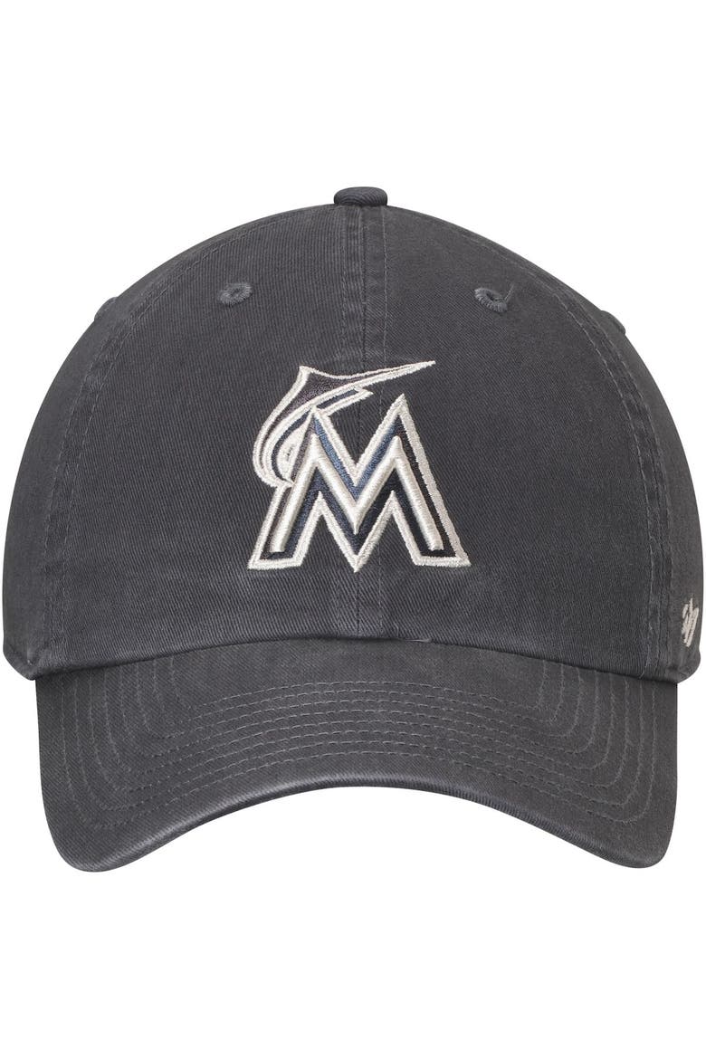 Men's '47 Gray Miami Marlins Vintage Clean Up Adjustable Hat, Alternate, color, Navy