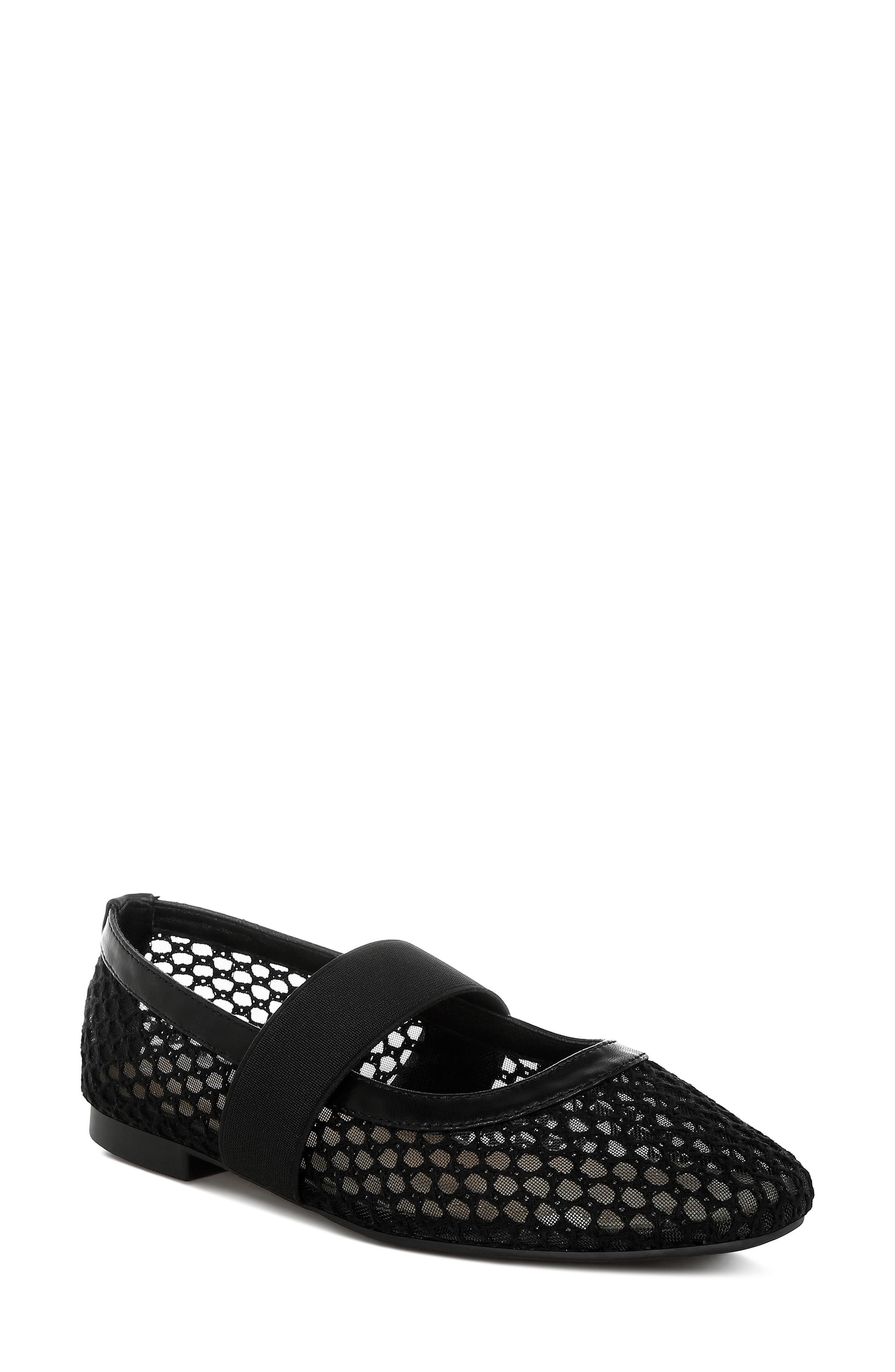 LONDON RAG Nayela Mesh Mary Jane Flat