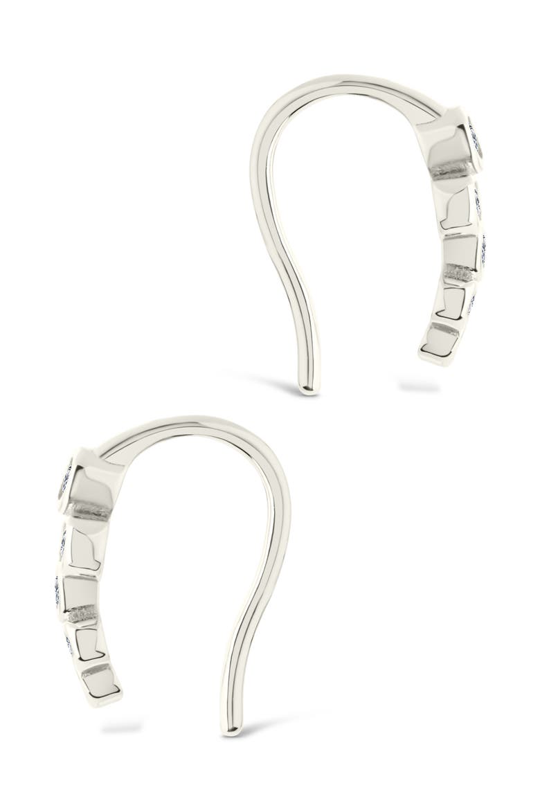 Talia Bezel Cubic Zirconia Ear Crawlers, Alternate, color, SILVER