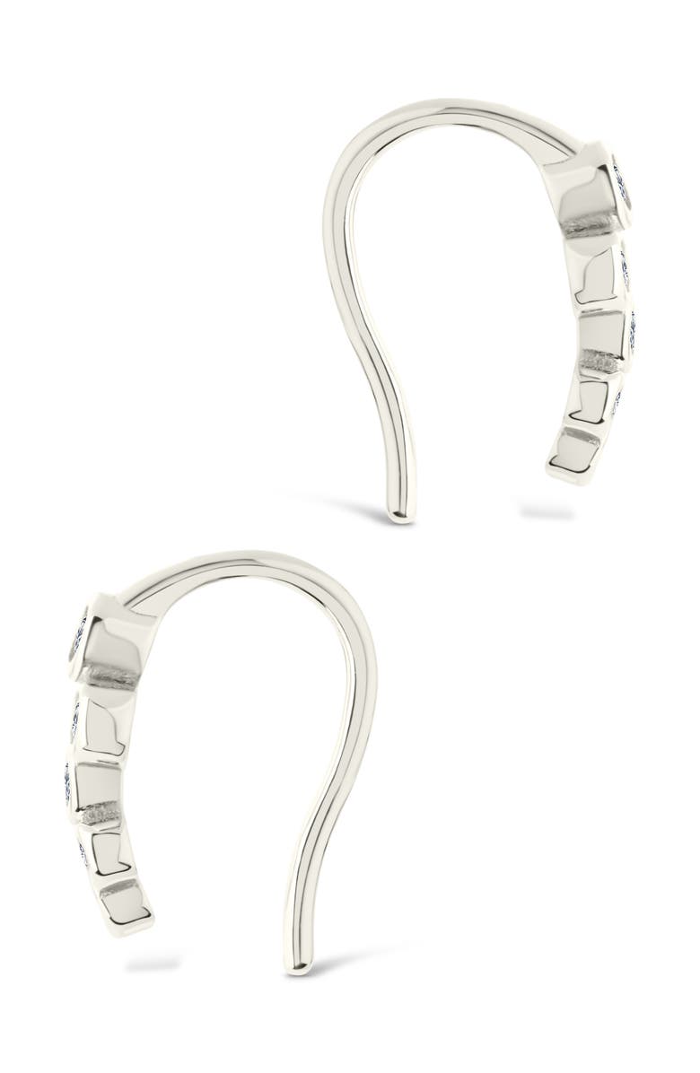 Sterling Forever Talia Bezel Cubic Zirconia Ear Crawlers, Alternate, color, Silver