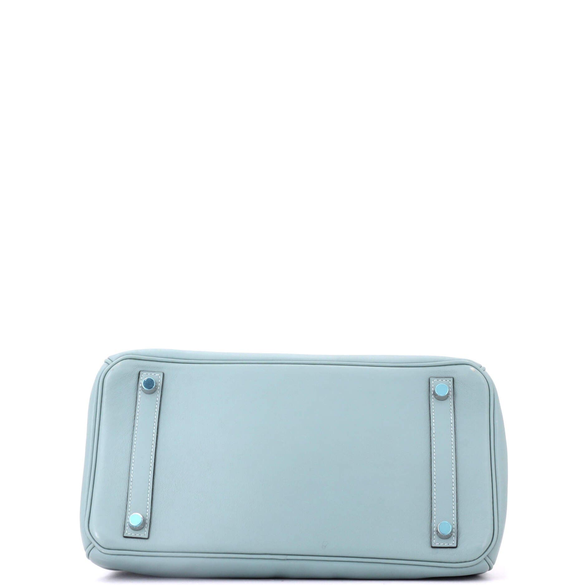 Pre-Owned Hermes Birkin Handbag Blue Swift with Palladium Hardware 30, Alternate, color, Ciel