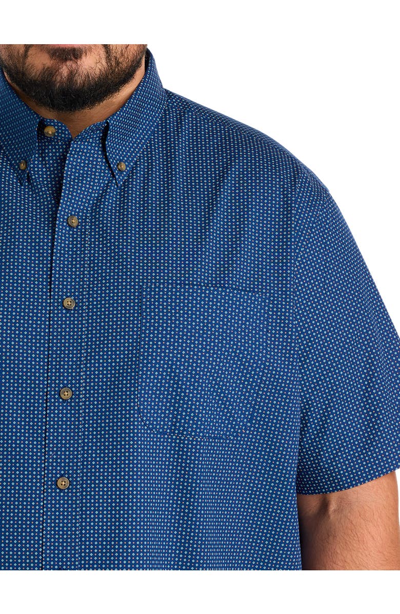 Harbor Bay by DXL Big & Tall Easy-Care Micro Print Sport Shirt V2, Alternate, color, Blue