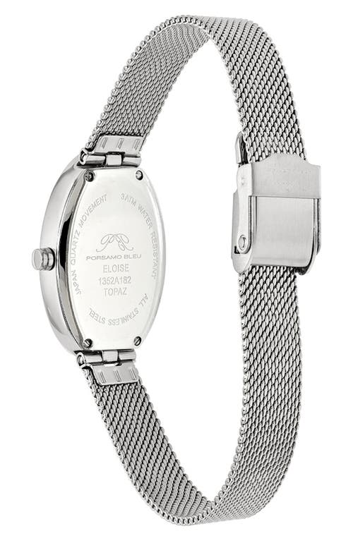 Porsamo Bleu Eloise Crystal Guilloche Mesh Bracelet Watch, 26mm In Silver