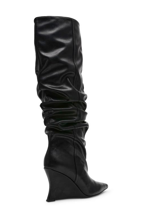 Steve Madden Distortion Fleece Knee High Boot In Black