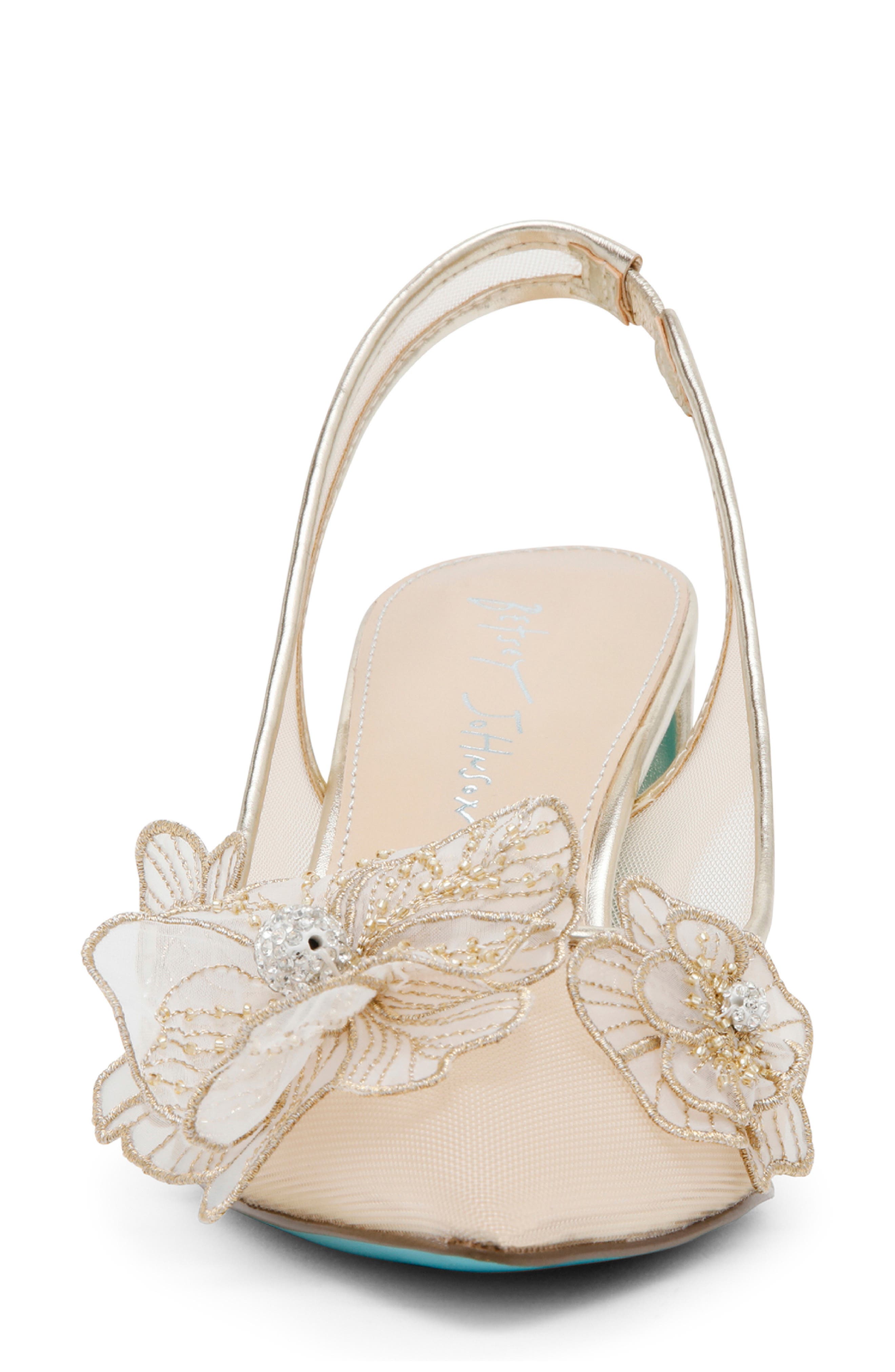 Betsey Johnson Petra Slingback Pointed Toe Pump, Alternate, color, Gold