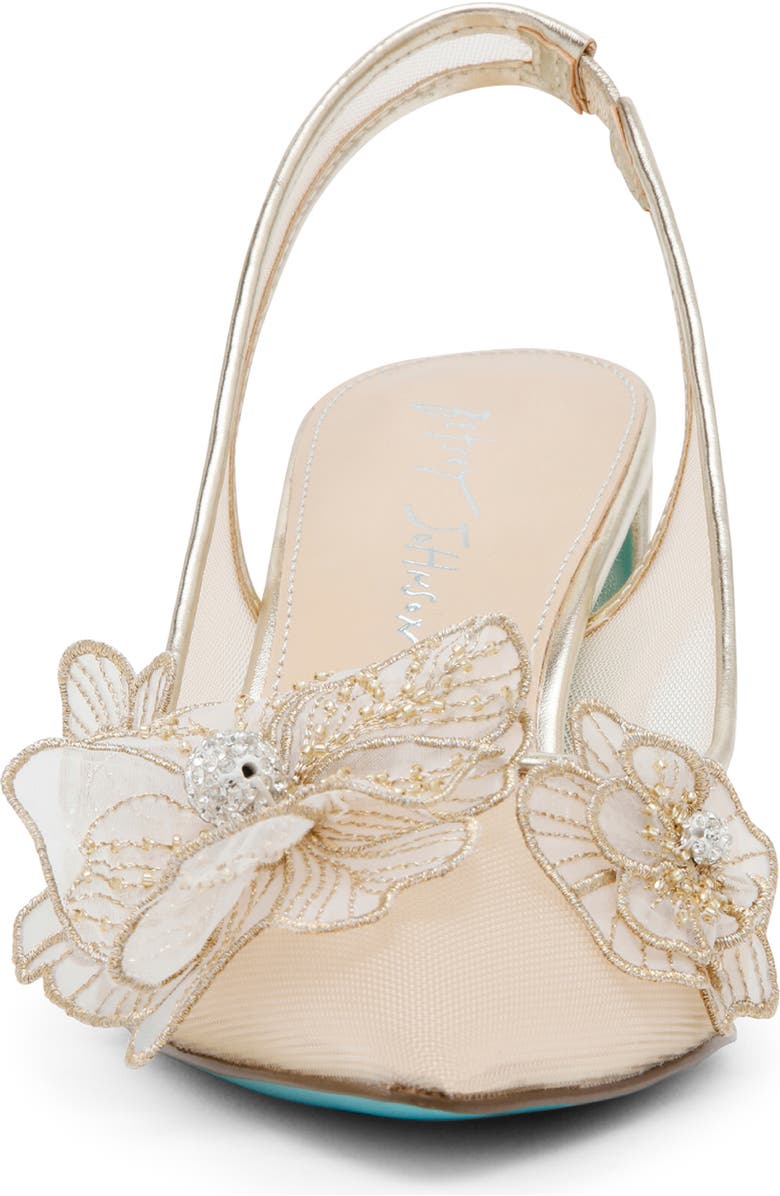 Betsey Johnson Petra Slingback Pointed Toe Pump, Alternate, color, Gold