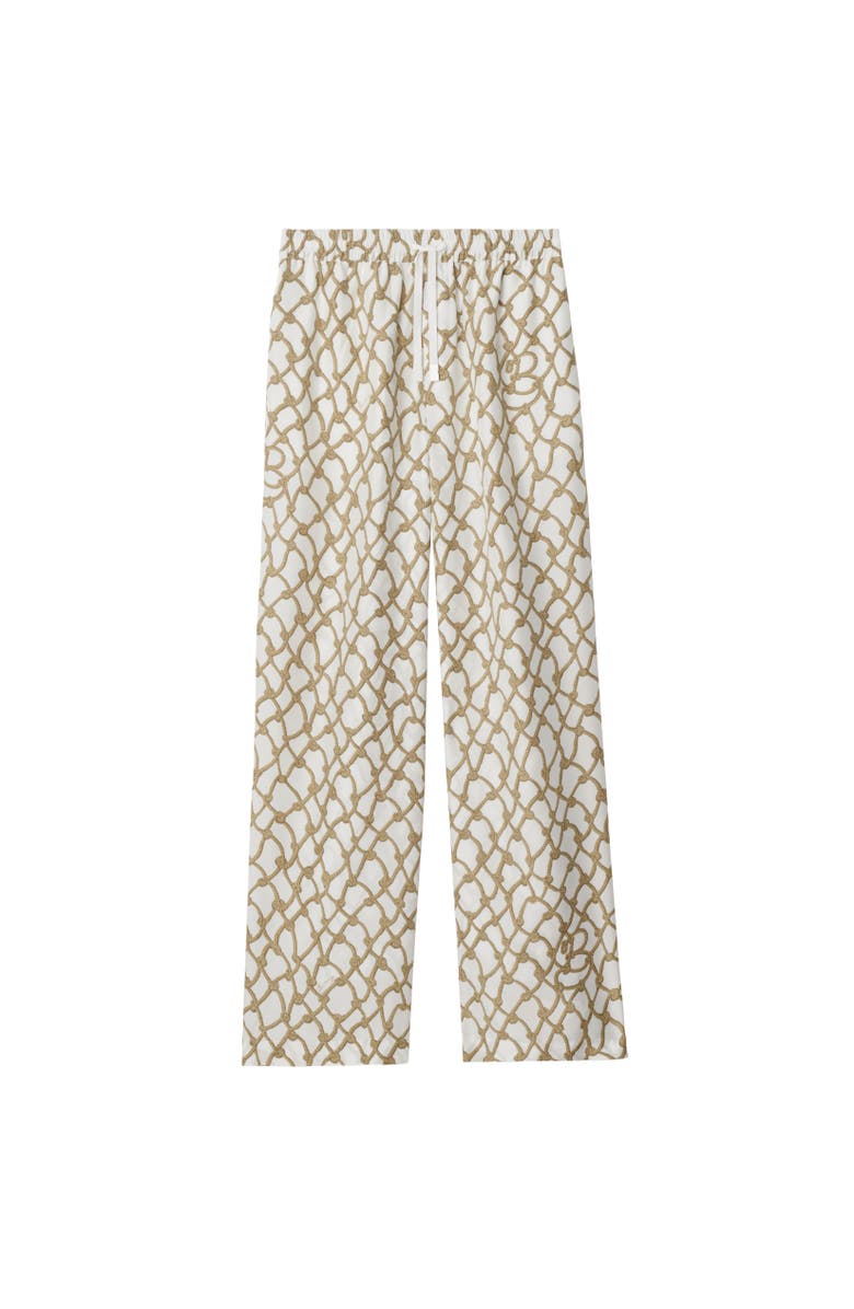 Burberry Knot Silk Trousers, Alternate, color, Thatch