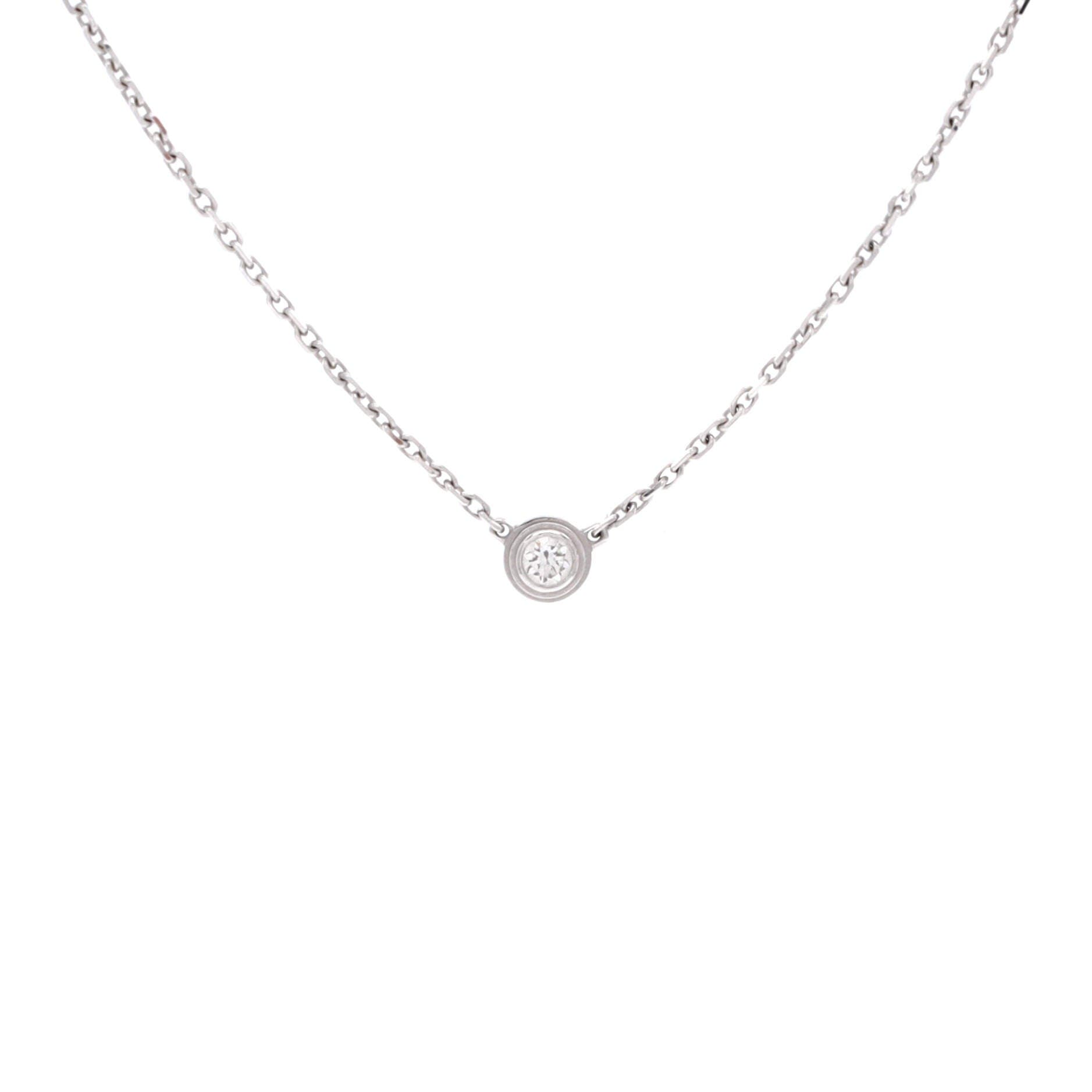 Cartier D'Amour Pendant Necklace 18K White Gold and Diamond XS, Main, color, Metallic Gold