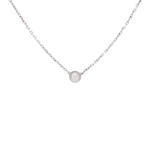 Cartier D'Amour Pendant Necklace 18K White Gold and Diamond XS