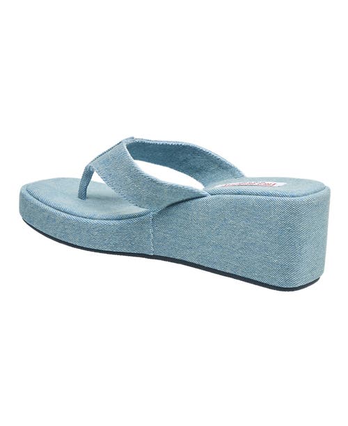 True Religion Latto Slip On Wedge Sandal In Blue