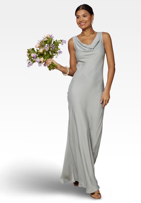 Pandy Satin Cowl Bridesmaid Dress