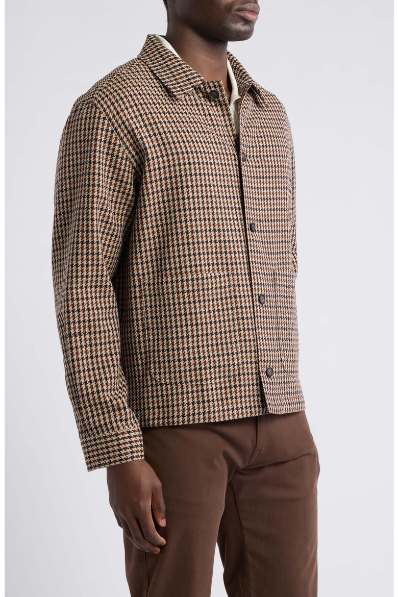 C-Carper Houndstooth Virgin Wool & Cotton Shirt Jacket, Alternate, color, OPEN BROWN