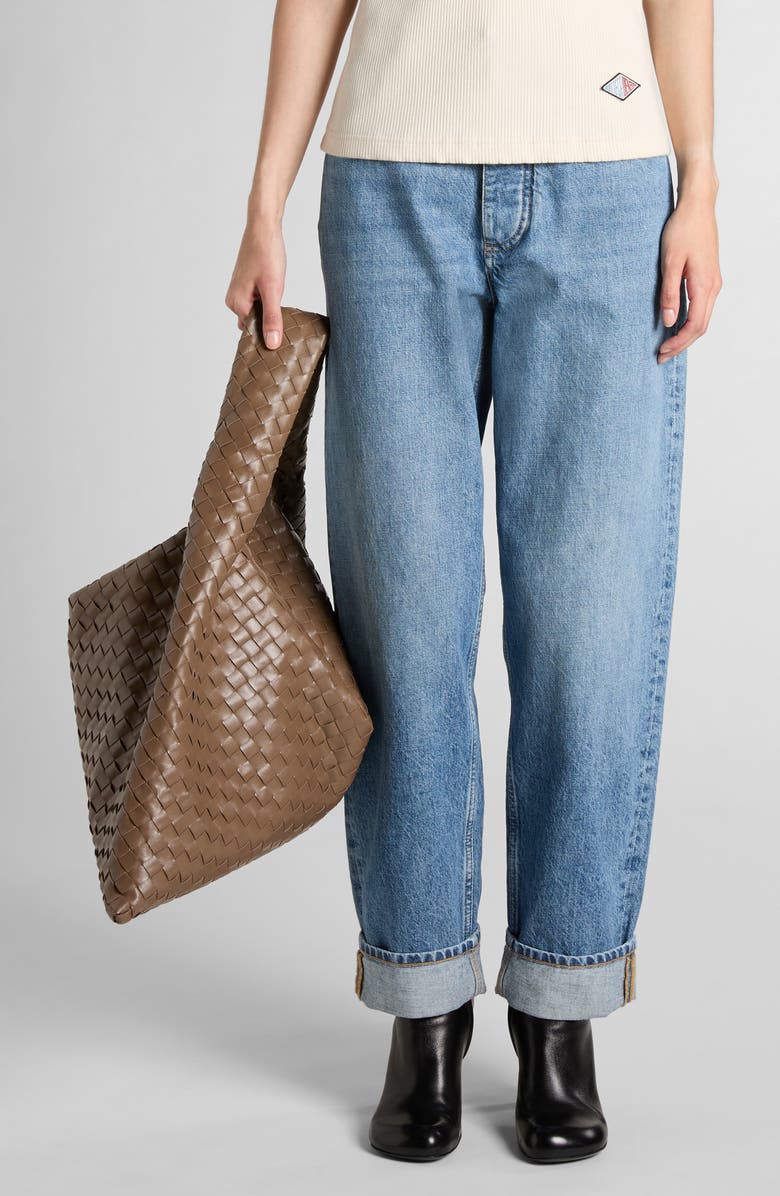 Bottega Veneta Large Hop Intrecciato Leather Hobo Bag, Alternate, color, 2360 Pinecone-M Brass