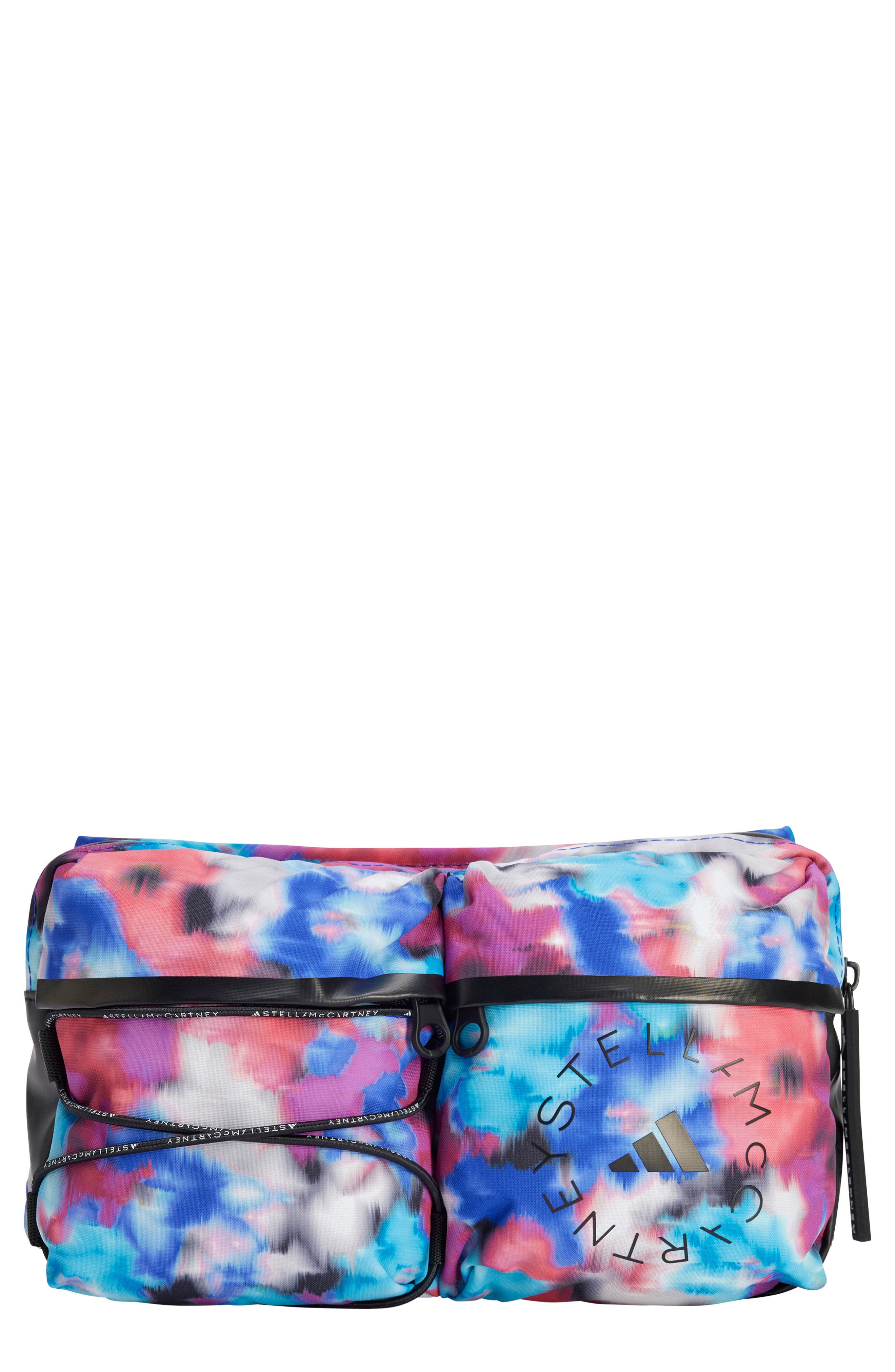 adidas by Stella McCartney Print Belt Bag, Main, color, Black Multi