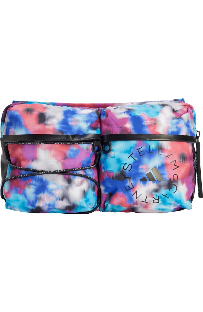 adidas by Stella McCartney Print Belt Bag, Main, color, Black Multi