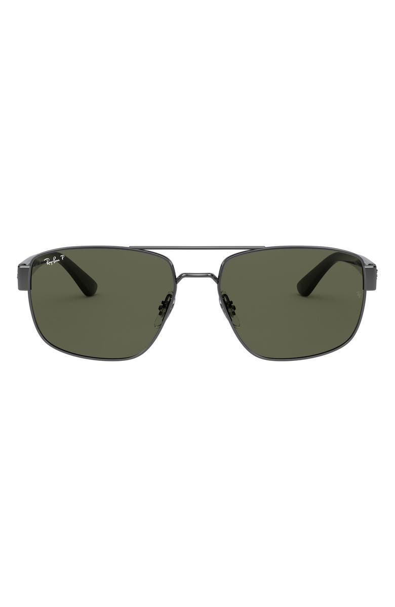 Ray-Ban Polarized 55mm Aviator Sunglasses, Main, color,