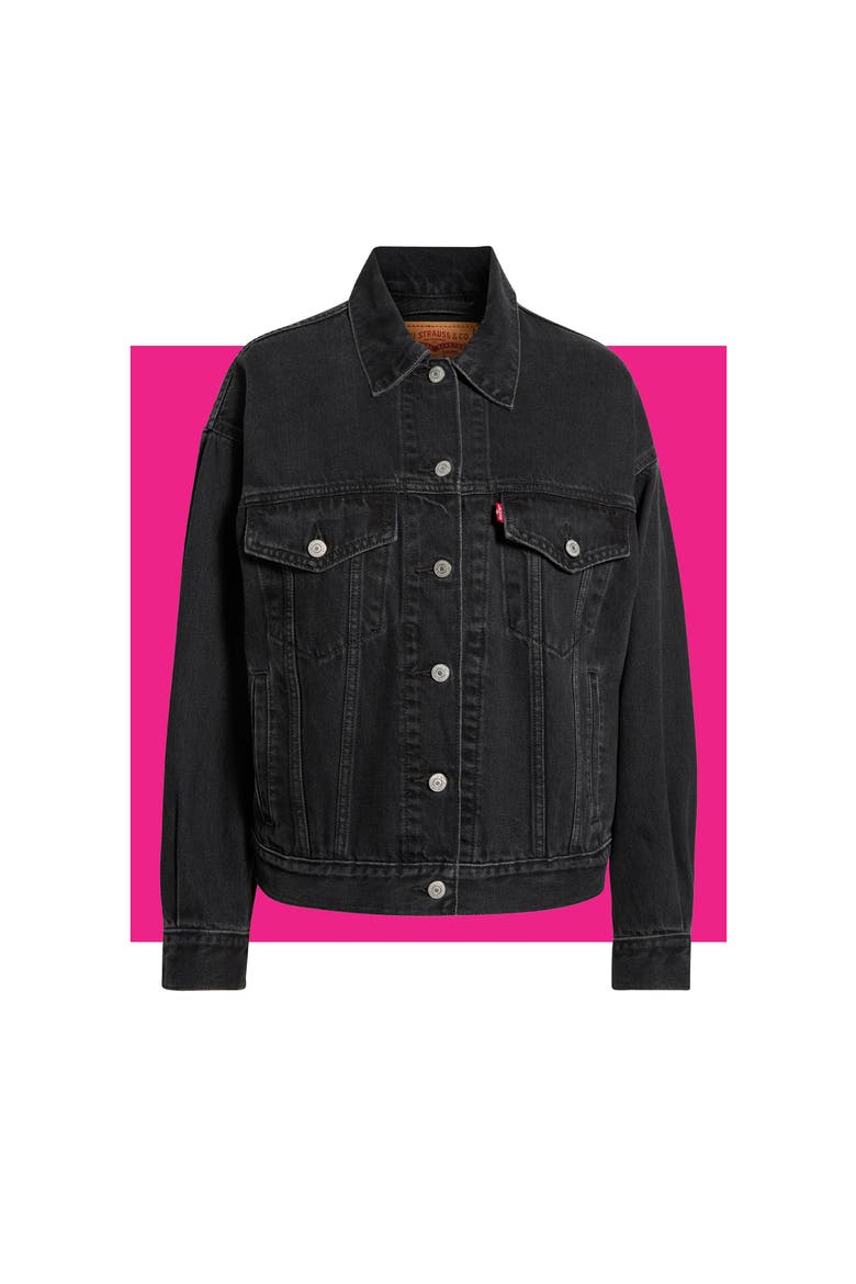 '90s Denim Trucker Jacket, Main, color, ROAD LESS TRAVELED