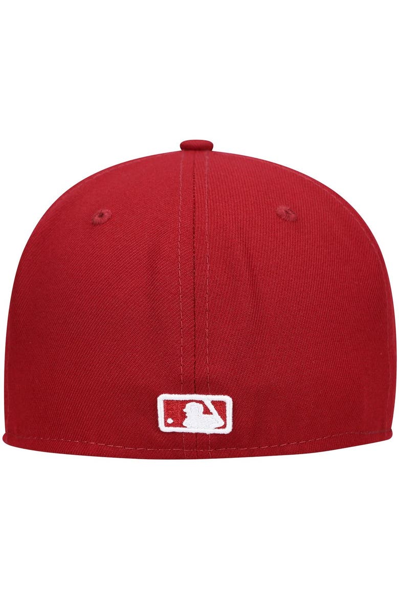 Men's New Era Cardinal Milwaukee Brewers White Logo 59FIFTY Fitted Hat, Alternate, color, Cardinal