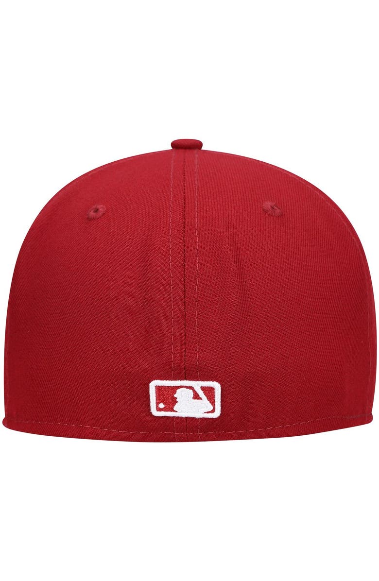 New Era Men's New Era Cardinal Milwaukee Brewers White Logo 59FIFTY Fitted Hat, Alternate, color, Cardinal