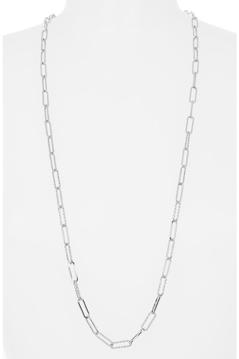 Textured Oval Link Chain Necklace, Alternate, color, SILVER