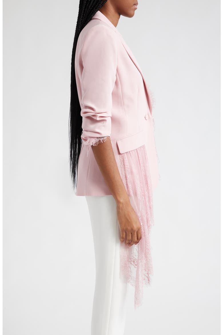 Keeves Cascading Lace Trim Blazer, Alternate, color, ROSY QUARTZ
