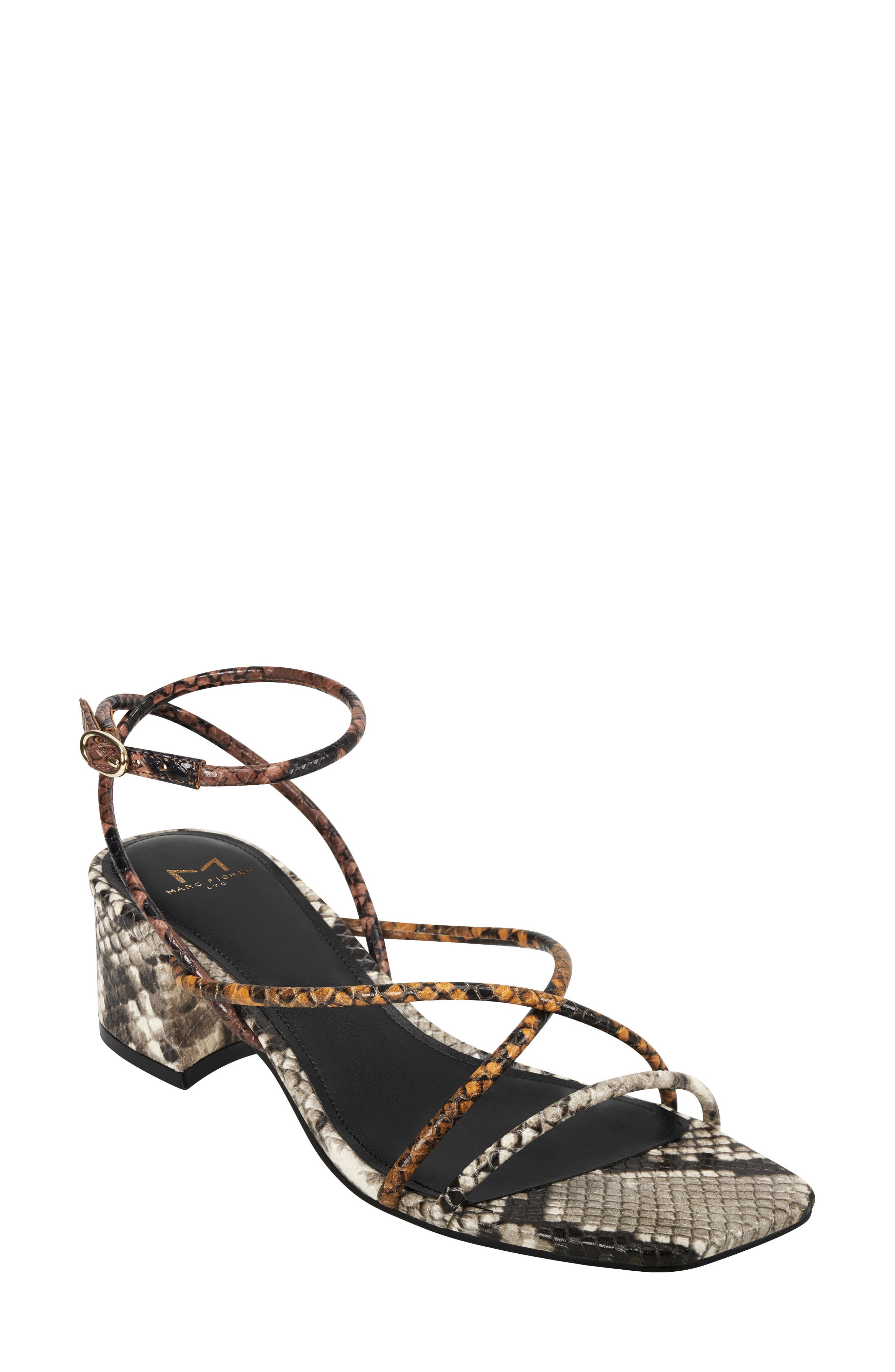 Jared Ankle Strap Sandal, Main, color, YELLOW SNAKE PRINT
