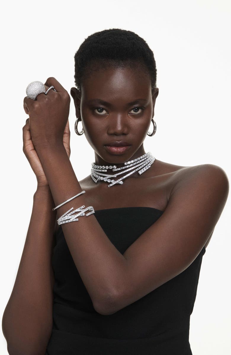 Swarovski Sublima Crystal Cocktail Ring, Alternate, color, White/ Silver