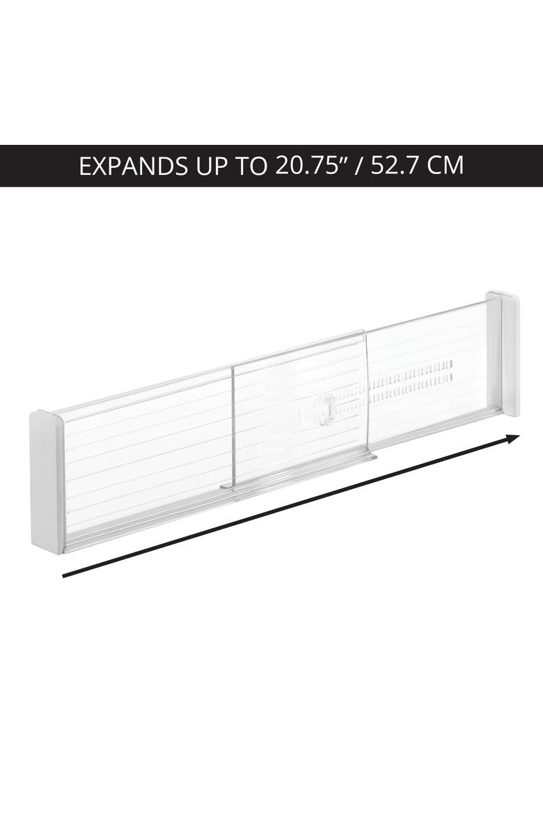 iDesign Plastic Adjustable Deep Drawer Dividers - Set of 2 - Clear, Alternate, color, Clear