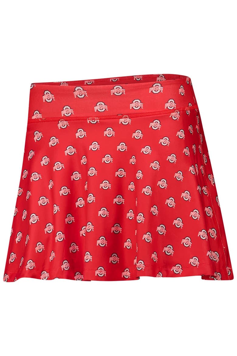 Women's ZooZatz Scarlet Ohio State Buckeyes Allover Print Flowy Skort, Alternate, color, Scarlet