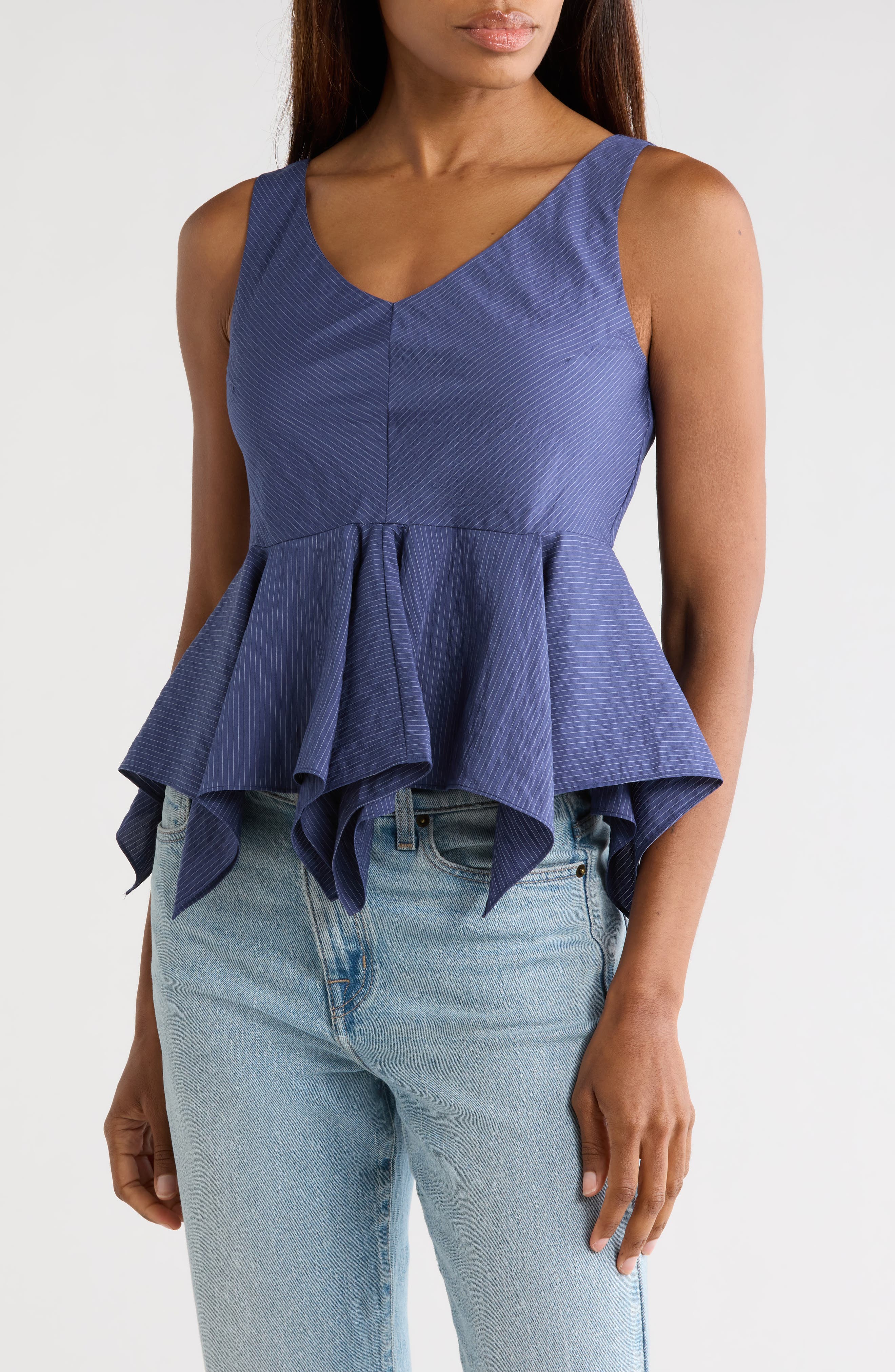 Allegra Stripe Peplum Top