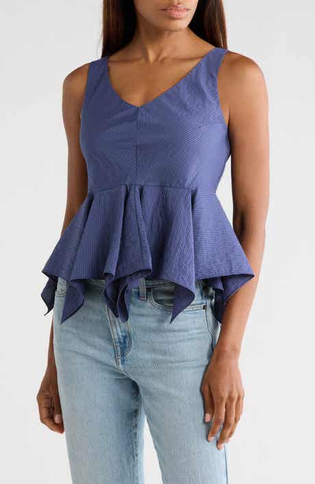 Allegra Stripe Peplum Top