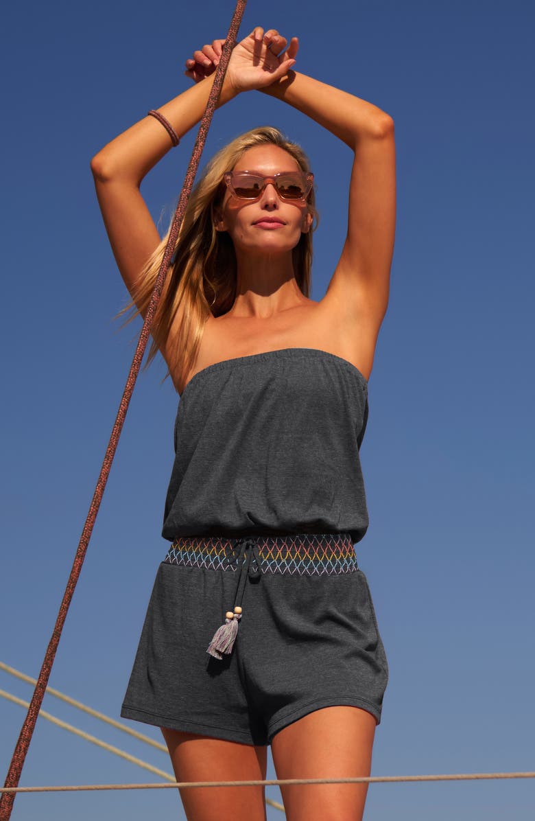 Soluna Sunset Cover-Up Romper, Alternate, color, Charcoal