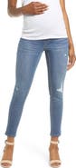 1822 Denim Distressed Ankle Maternity Skinny Jeans