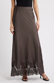 Petal & Pup Alira Satin & Lace Midi Skirt