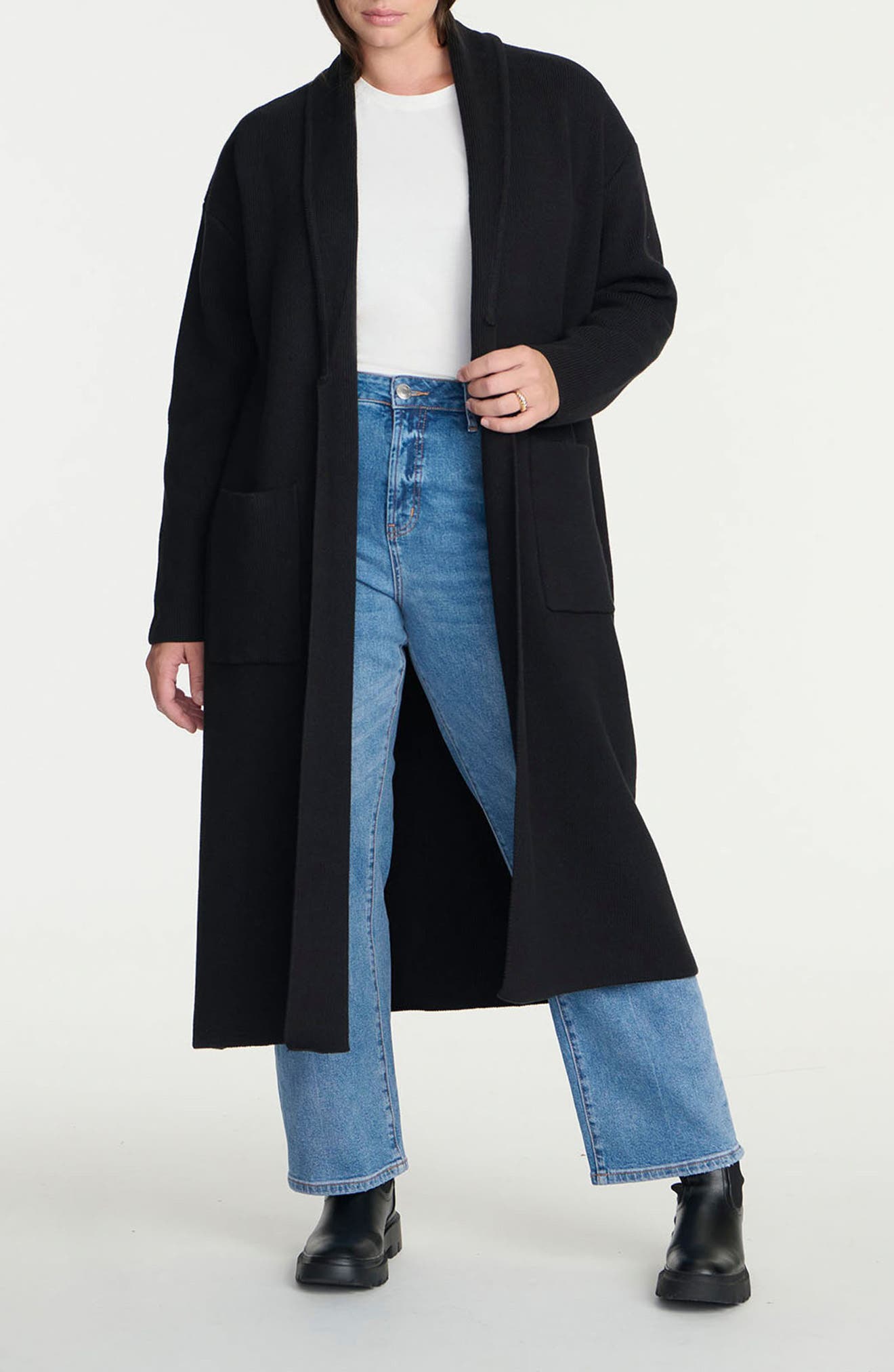 shawl collar coatigan